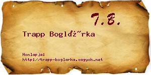 Trapp Boglárka névjegykártya